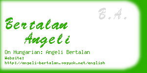 bertalan angeli business card